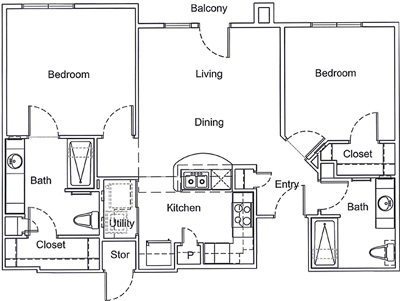 B1 - Two Bedroom / Two Bath
